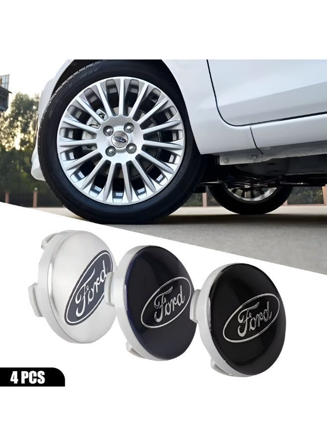 فورد أغطية مركز عجلات السيارة مقاس 60 مم باللون الفضي لسيارات فورد | طقم 4 قطع | تركيب سهل - Image 4